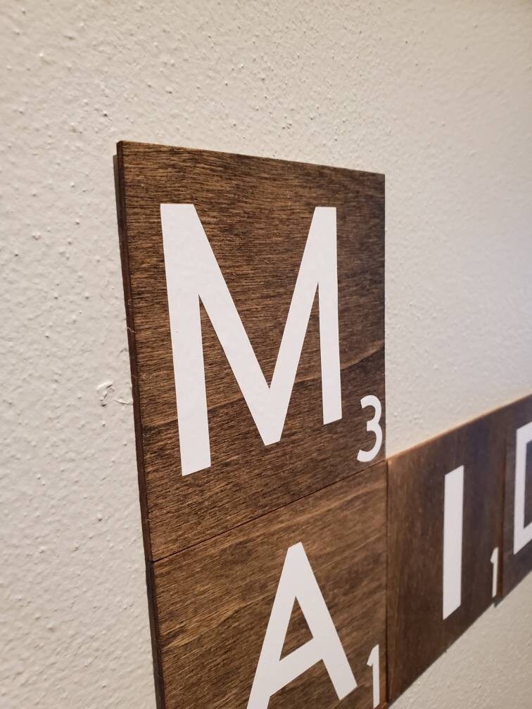 4" Scrabble Family Name Tiles/ Letters- Wall Decor, Farmhouse, Art Gift, Rustic