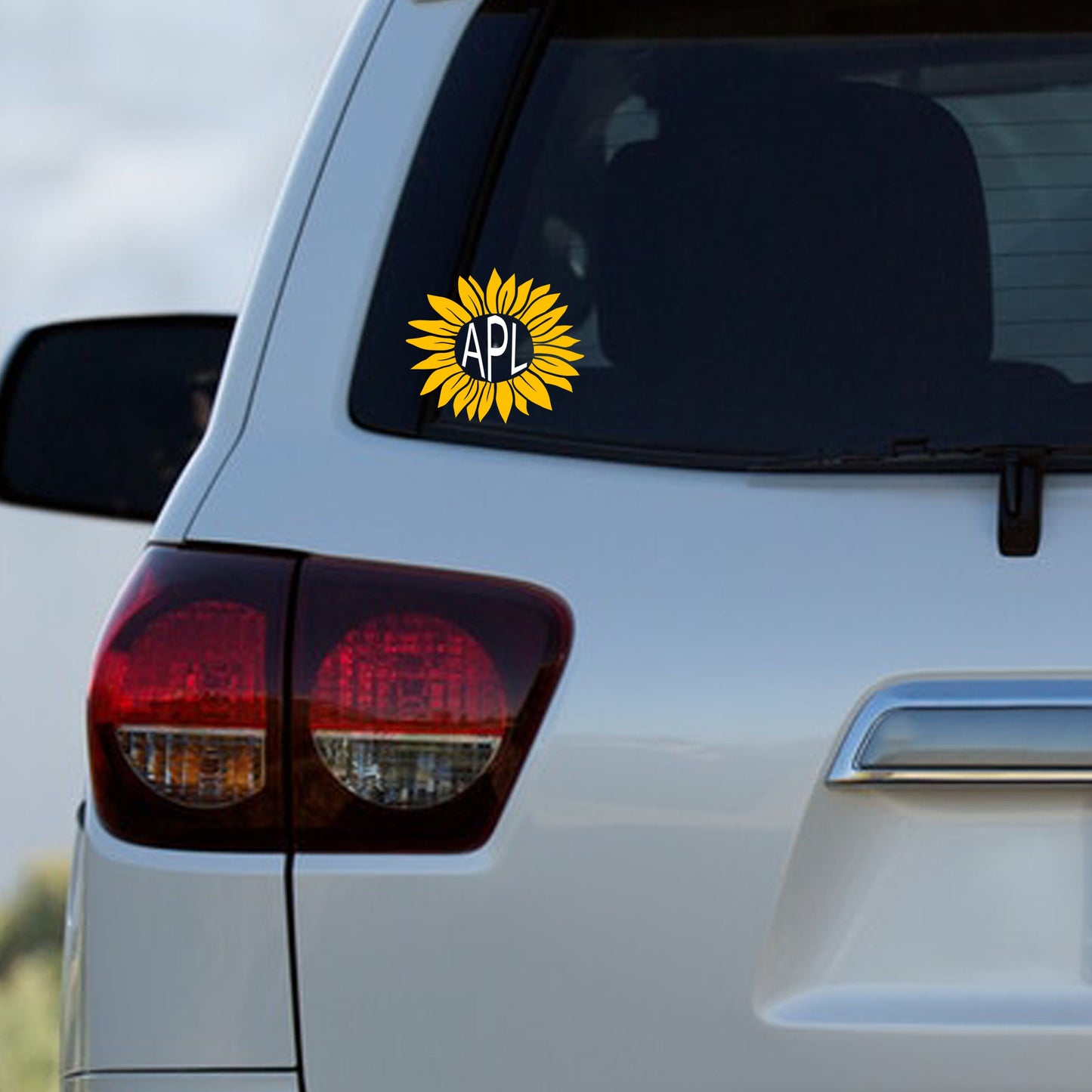 Monogrammed Sunflower Vinyl Decal - Car Decal, Wall Decal, Laptop Decal, Cricut/Silhouette Decal, Cup Decal, Tumbler Decal, Wine Glass Decal