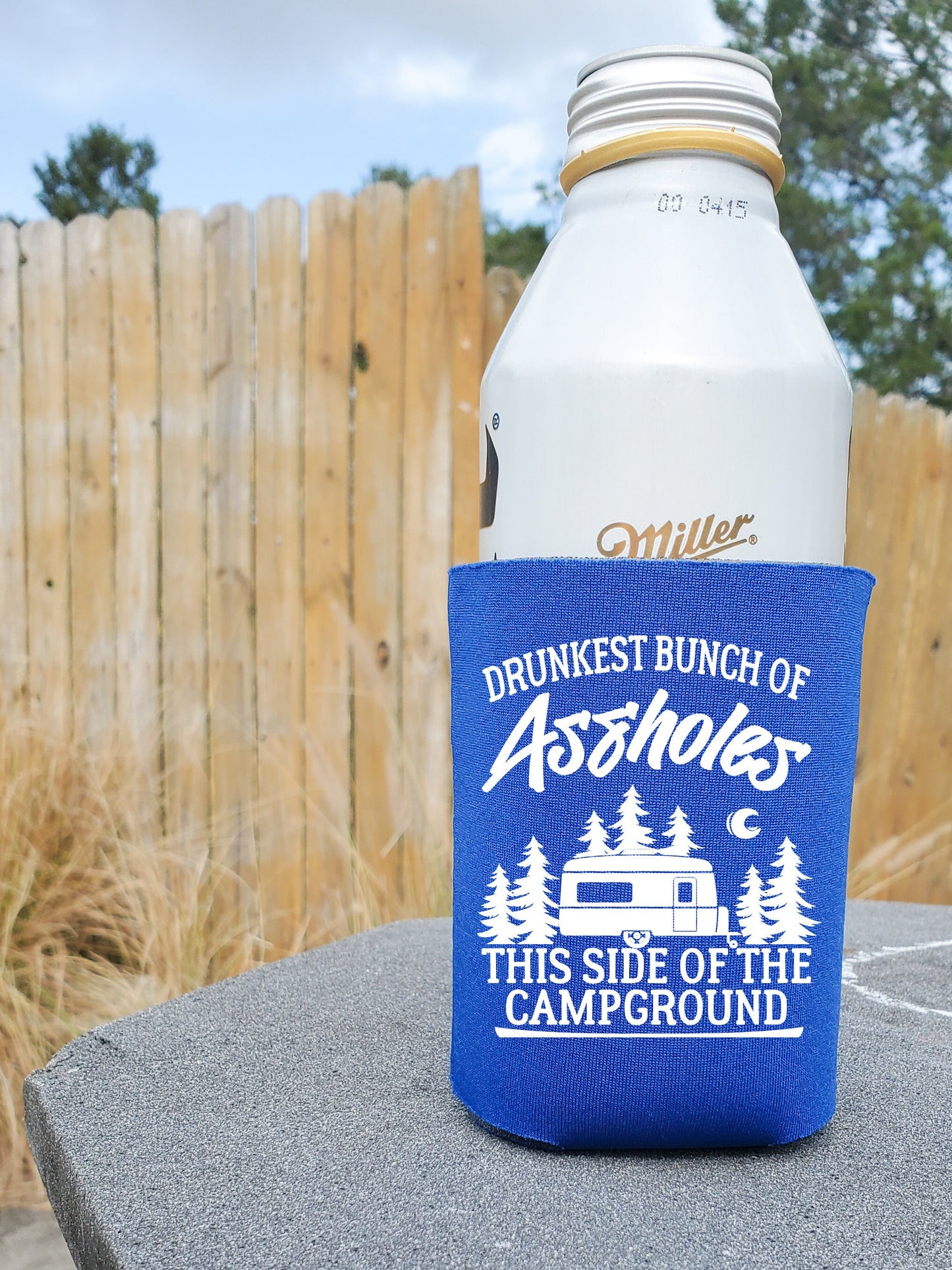 Drunk Camping Assholes Drink Cozie, Can Cooler