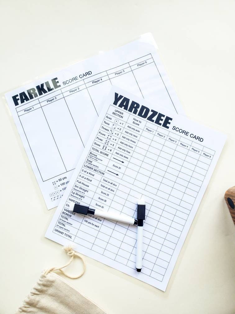 Yardzee - Farkle Lawn Dice Game with Personalized Carrying Bag